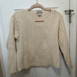 Basic Editions Cream V-Neck Sweater